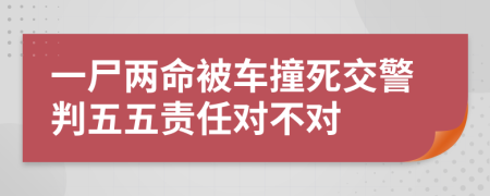 一尸两命被车撞死交警判五五责任对不对