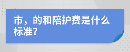 市，的和陪护费是什么标准？