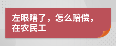 左眼瞎了，怎么赔偿，在农民工