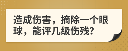 造成伤害，摘除一个眼球，能评几级伤残？