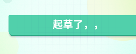 起草了，，