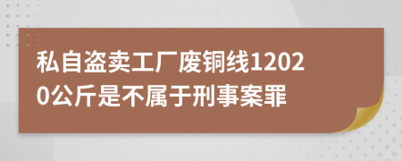 私自盗卖工厂废铜线12020公斤是不属于刑事案罪