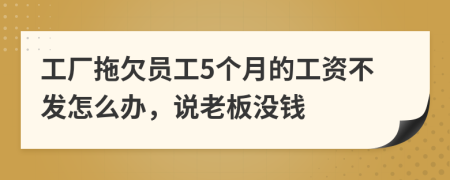 工厂拖欠员工5个月的工资不发怎么办，说老板没钱
