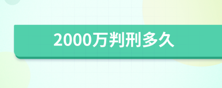 2000万判刑多久