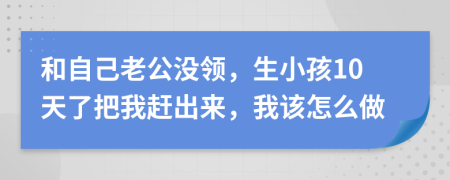 和自己老公没领，生小孩10天了把我赶出来，我该怎么做