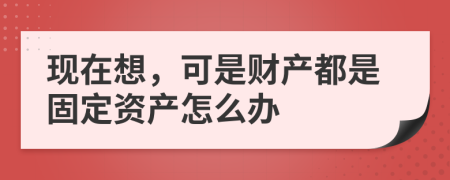 现在想，可是财产都是固定资产怎么办