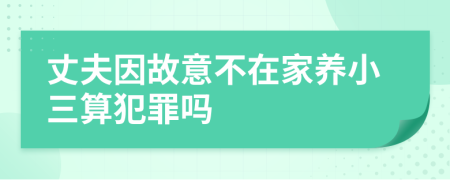 丈夫因故意不在家养小三算犯罪吗