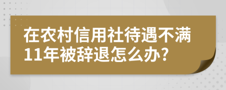 在农村信用社待遇不满11年被辞退怎么办?