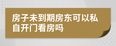 房子未到期房东可以私自开门看房吗