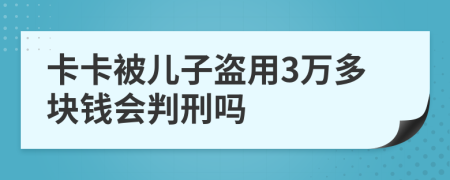 卡卡被儿子盗用3万多块钱会判刑吗