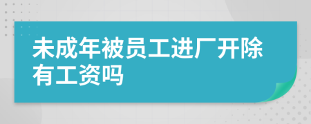 未成年被员工进厂开除有工资吗