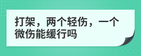 打架，两个轻伤，一个微伤能缓行吗