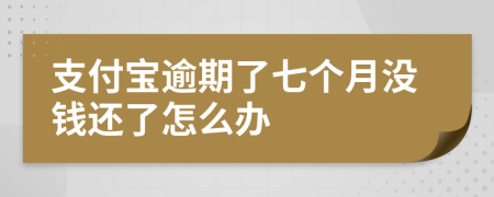 支付宝逾期了七个月没钱还了怎么办