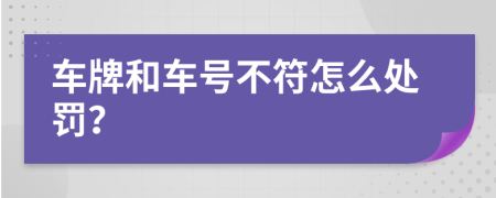 车牌和车号不符怎么处罚？