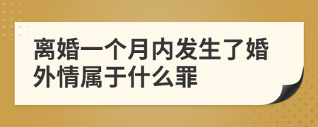 离婚一个月内发生了婚外情属于什么罪