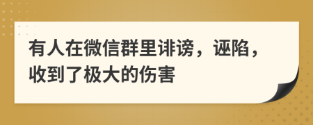 有人在微信群里诽谤，诬陷，收到了极大的伤害