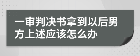 一审判决书拿到以后男方上述应该怎么办