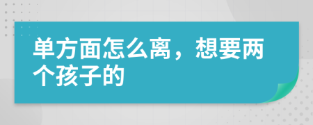 单方面怎么离，想要两个孩子的