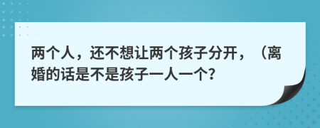 两个人，还不想让两个孩子分开，（离婚的话是不是孩子一人一个？