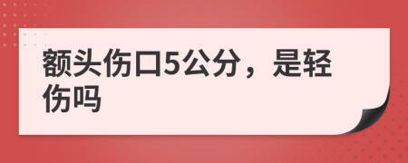额头伤口5公分，是轻伤吗