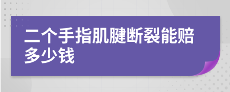 二个手指肌腱断裂能赔多少钱