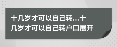 十几岁才可以自己转...十几岁才可以自己转户口展开