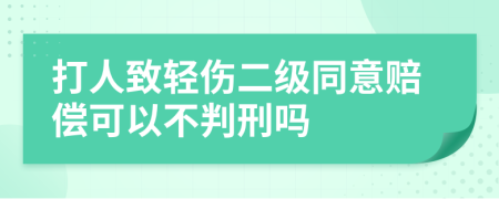 打人致轻伤二级同意赔偿可以不判刑吗