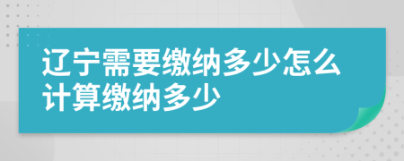 辽宁需要缴纳多少怎么计算缴纳多少