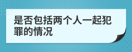 是否包括两个人一起犯罪的情况