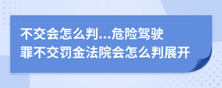 不交会怎么判...危险驾驶罪不交罚金法院会怎么判展开