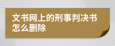 文书网上的刑事判决书怎么删除