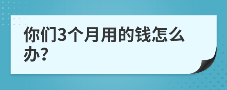 你们3个月用的钱怎么办？