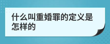 什么叫重婚罪的定义是怎样的