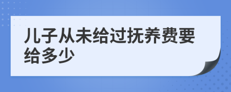 儿子从未给过抚养费要给多少