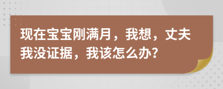 现在宝宝刚满月，我想，丈夫我没证据，我该怎么办？