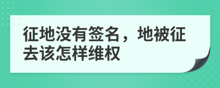 征地没有签名，地被征去该怎样维权