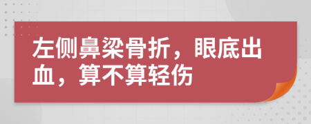 左侧鼻梁骨折，眼底出血，算不算轻伤