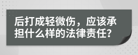 后打成轻微伤，应该承担什么样的法律责任？