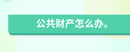 公共财产怎么办。