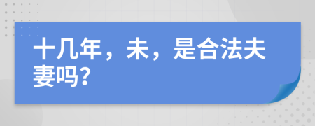 十几年，未，是合法夫妻吗？