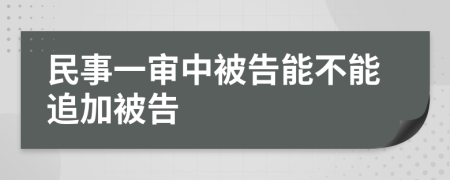 民事一审中被告能不能追加被告