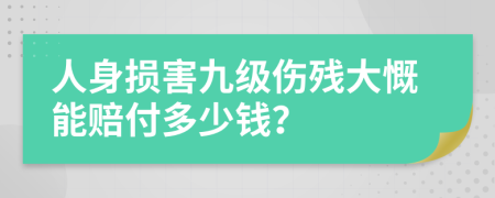 人身损害九级伤残大慨能赔付多少钱？