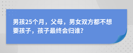 男孩25个月，父母，男女双方都不想要孩子，孩子最终会归谁？