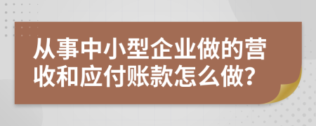 从事中小型企业做的营收和应付账款怎么做？