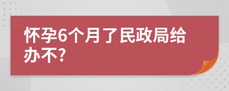 怀孕6个月了民政局给办不?