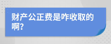 财产公正费是咋收取的啊？