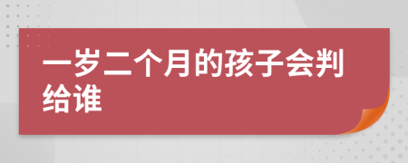 一岁二个月的孩子会判给谁
