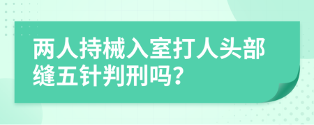 两人持械入室打人头部缝五针判刑吗？