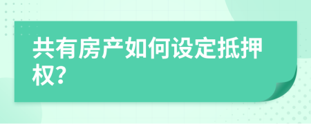 共有房产如何设定抵押权？