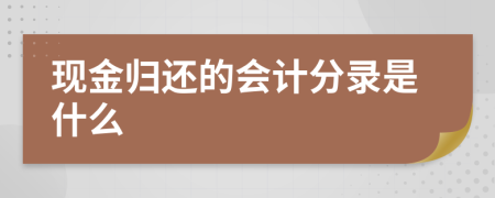 现金归还的会计分录是什么